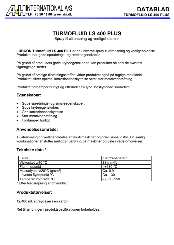 

Turmofluid LS 400 Plus

